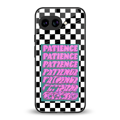 Patience Checkered back phone cover | glass case for google pixel 10a