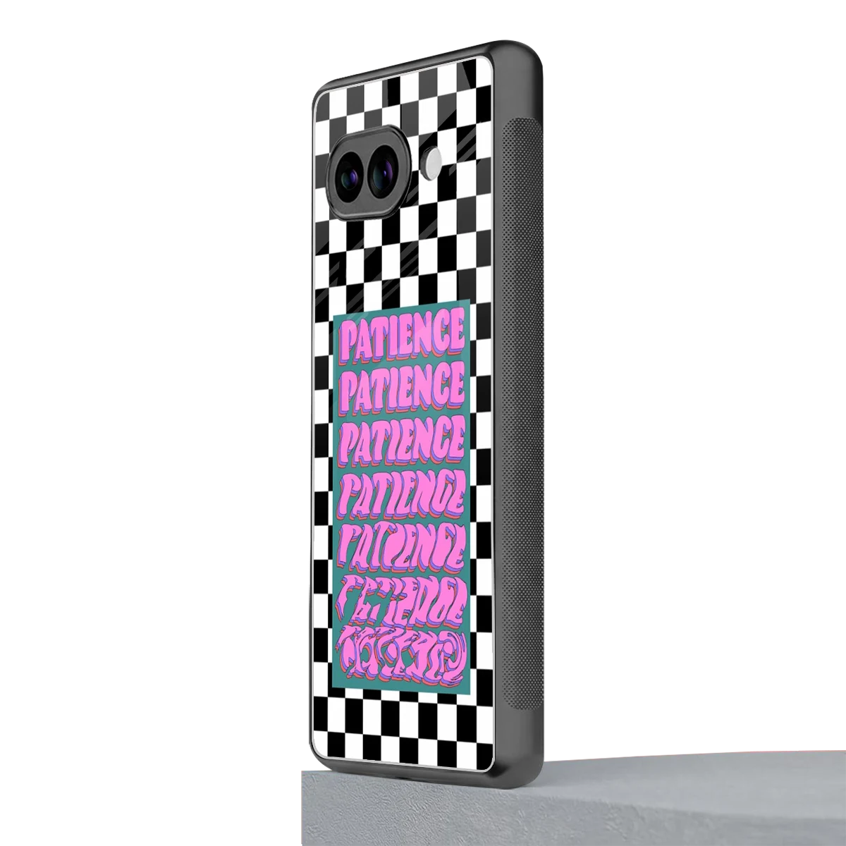 Patience Checkered google pixel 10a mobile cover | shockproof glass phone case