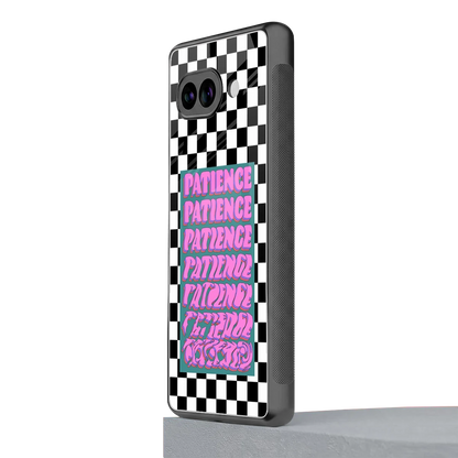 Patience Checkered google pixel 10a mobile cover | shockproof glass phone case
