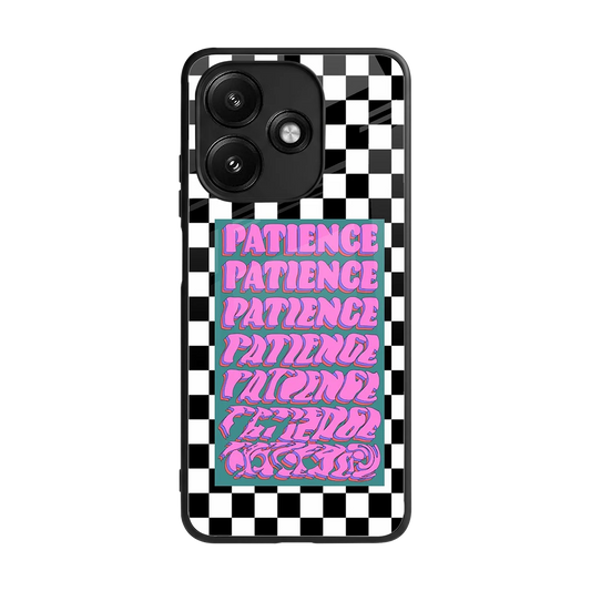 Patience Checkered back phone cover | glass case for redmi 12 5g