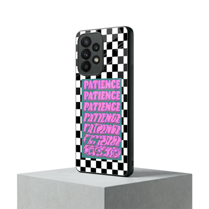 Patience Checkered samsung galaxy a23 mobile cover | shockproof glass phone case