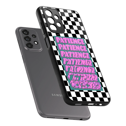 Patience Checkered sleek samsung galaxy a23 cover with tempered glass back and TPU edges