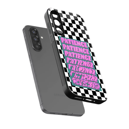 Patience Checkered sleek samsung galaxy a36 5g cover with tempered glass back and TPU edges