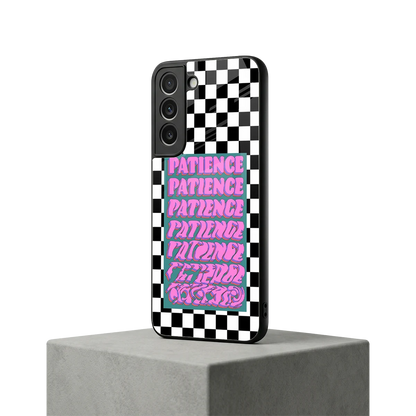 Patience Checkered samsung galaxy s22 mobile cover | shockproof glass phone case