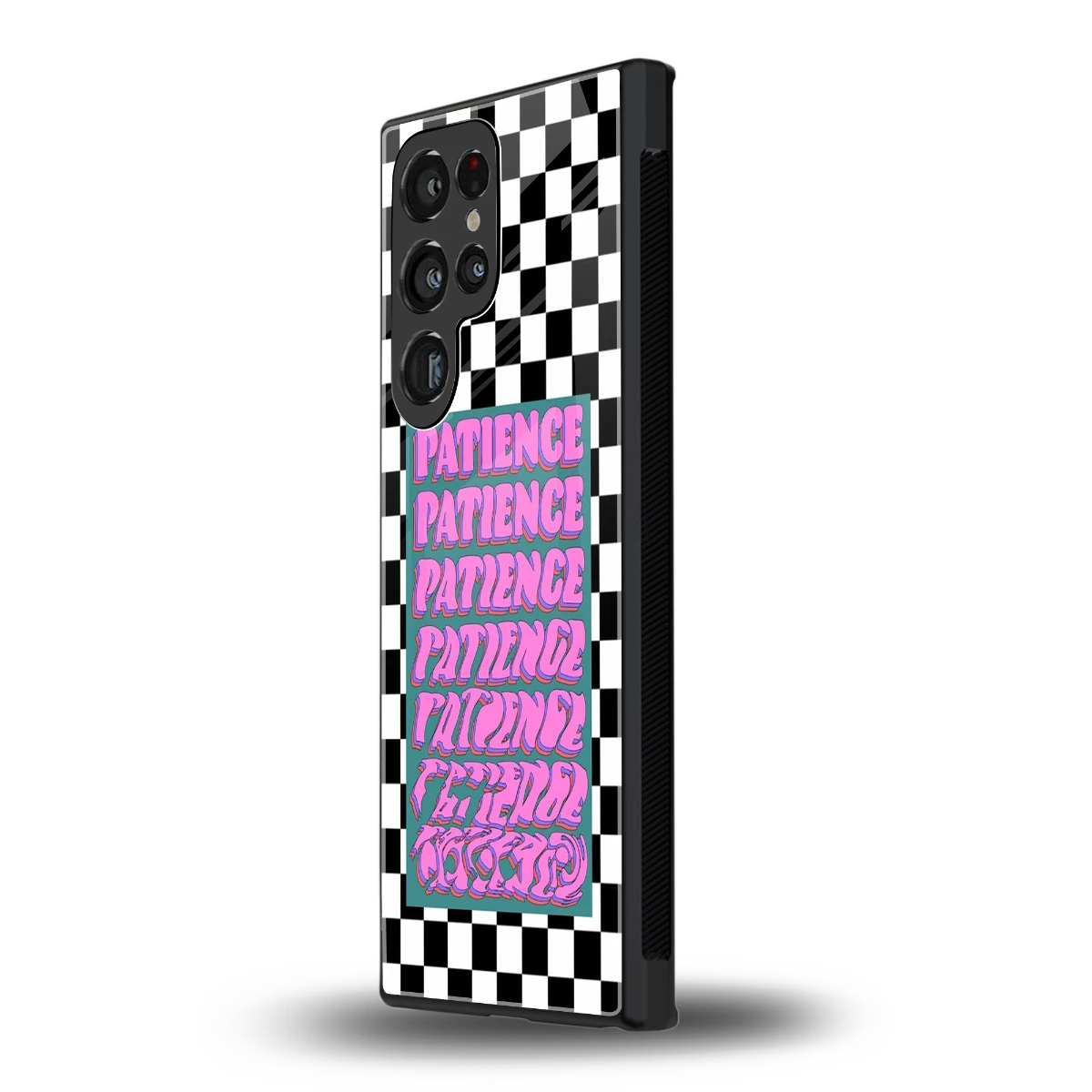 Patience Checkered samsung galaxy s23 ultra mobile cover | shockproof glass phone case