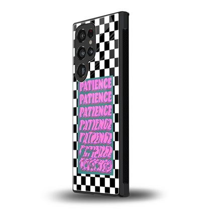 Patience Checkered samsung galaxy s24 ultra mobile cover | shockproof glass phone case