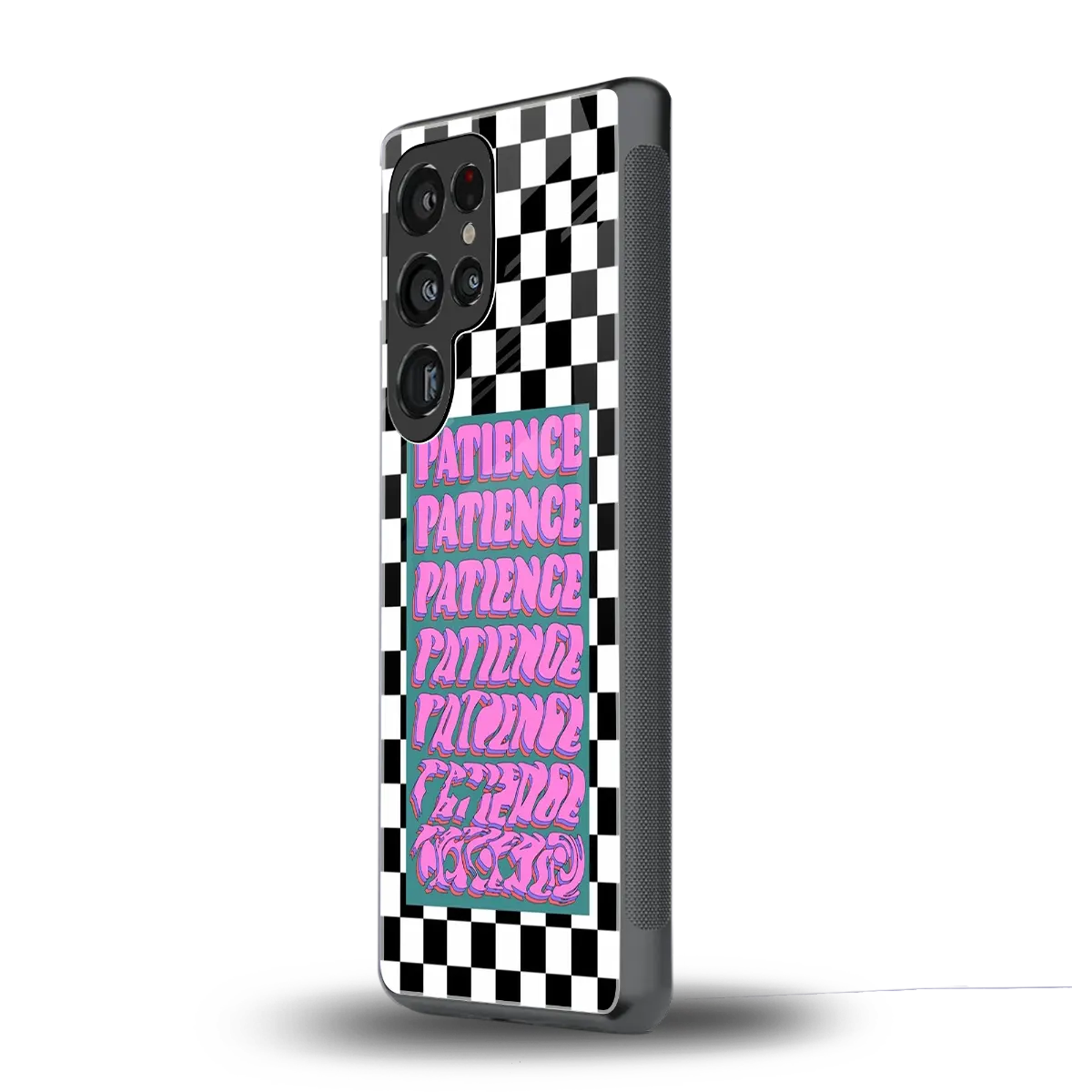 Patience Checkered samsung galaxy s25 ultra mobile cover | shockproof glass phone case
