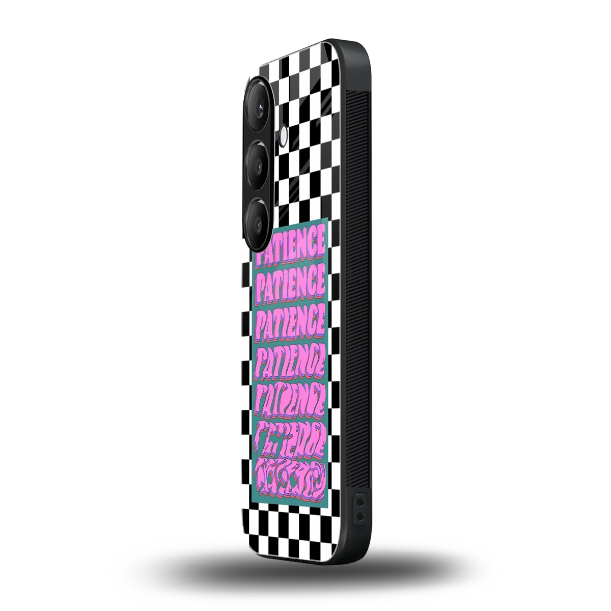 Patience Checkered samsung galaxy s24 fe mobile cover | shockproof glass phone case