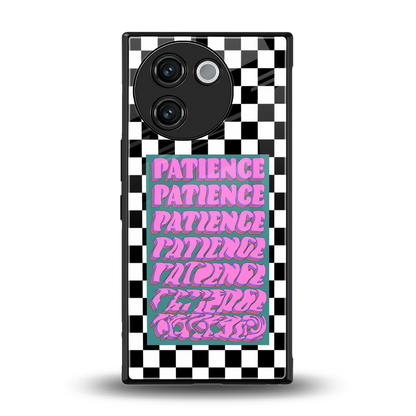Patience Checkered back phone cover | glass case for vivo v30e
