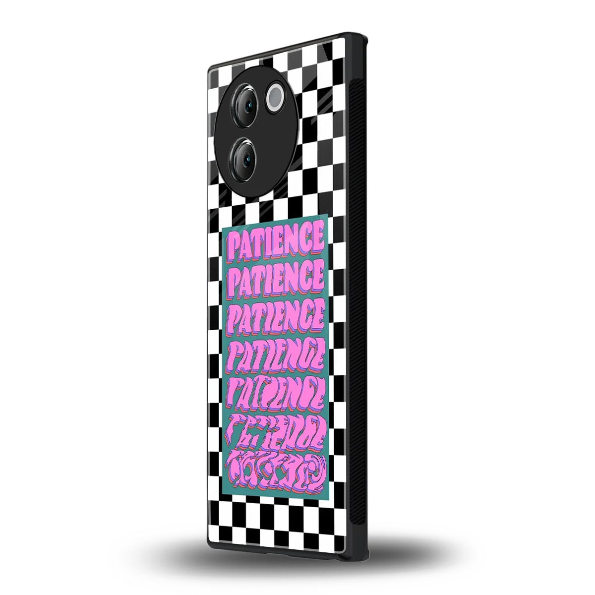 Patience Checkered vivo v30e mobile cover | shockproof glass phone case