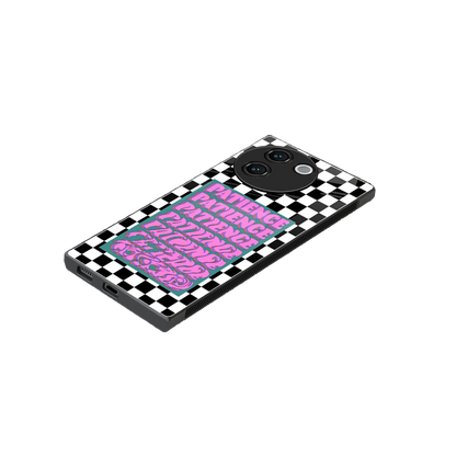 Patience Checkered stylish phone case for vivo v30e | glossy glass and slim fit
