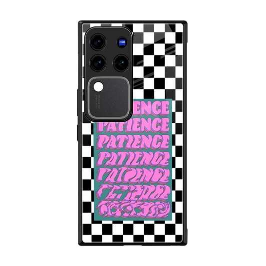 Patience Checkered back phone cover | glass case forvivo v30 pro