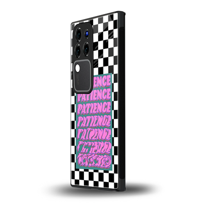 Patience Checkeredvivo v30 pro mobile cover | shockproof glass phone case