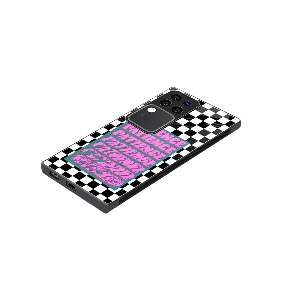 Patience Checkered stylish phone case forvivo v30 pro | glossy glass and slim fit