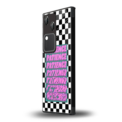 Patience Checkered vivo v30 mobile cover | shockproof glass phone case
