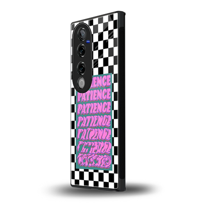 Patience Checkered vivo v40 pro mobile cover | shockproof glass phone case