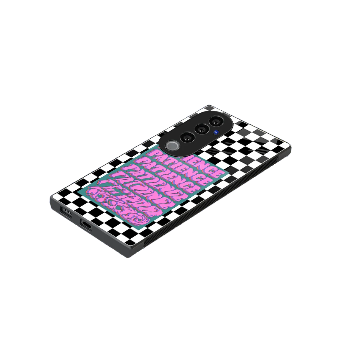 Patience Checkered stylish phone case for vivo v40 pro | glossy glass and slim fit