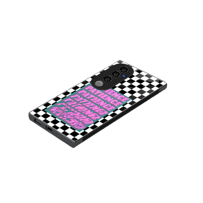 Patience Checkered stylish phone case for vivo v40 pro | glossy glass and slim fit