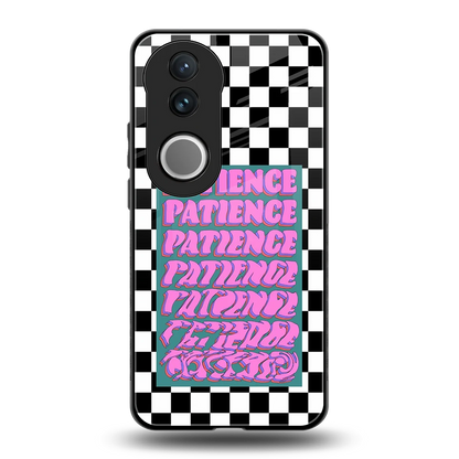 Patience Checkered back phone cover | glass case for vivo v50