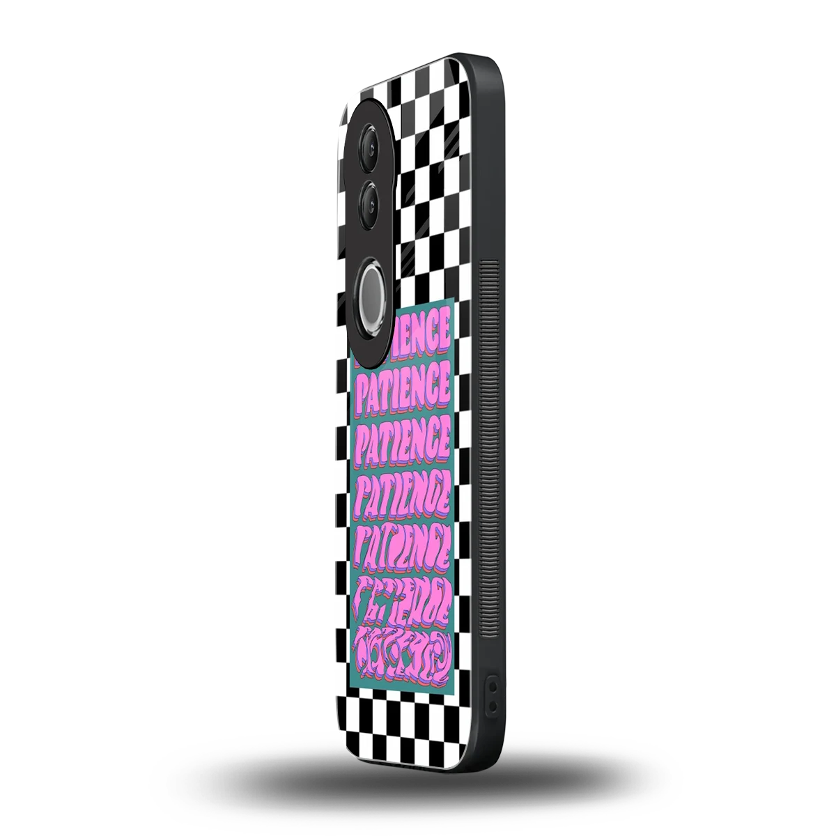 Patience Checkered vivo v50 mobile cover | shockproof glass phone case