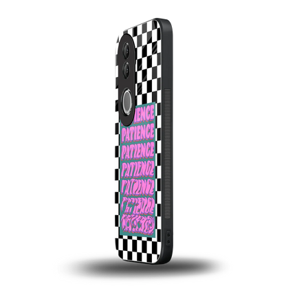 Patience Checkered vivo v50 mobile cover | shockproof glass phone case