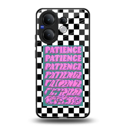 Patience Checkered back phone cover | glass case for vivo v60