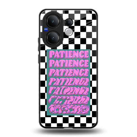 Patience Checkered back phone cover | glass case for vivo v60