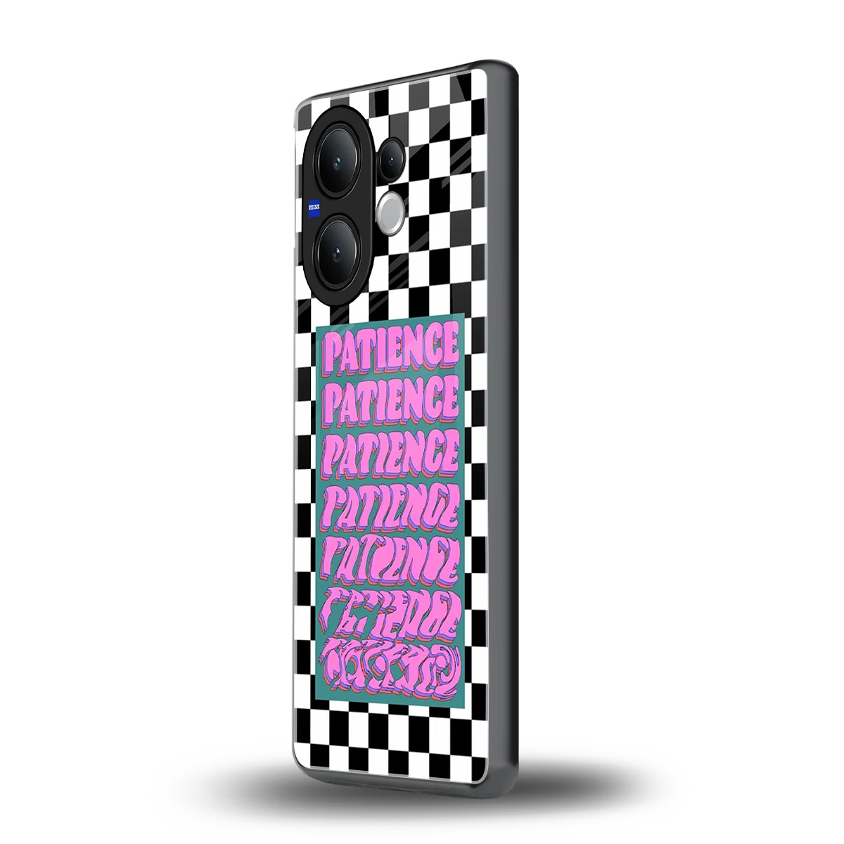 Patience Checkered vivo v60 mobile cover | shockproof glass phone case