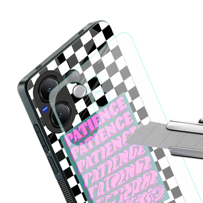 Patience Checkered stylish phone case for vivo v60 | glossy glass and slim fit