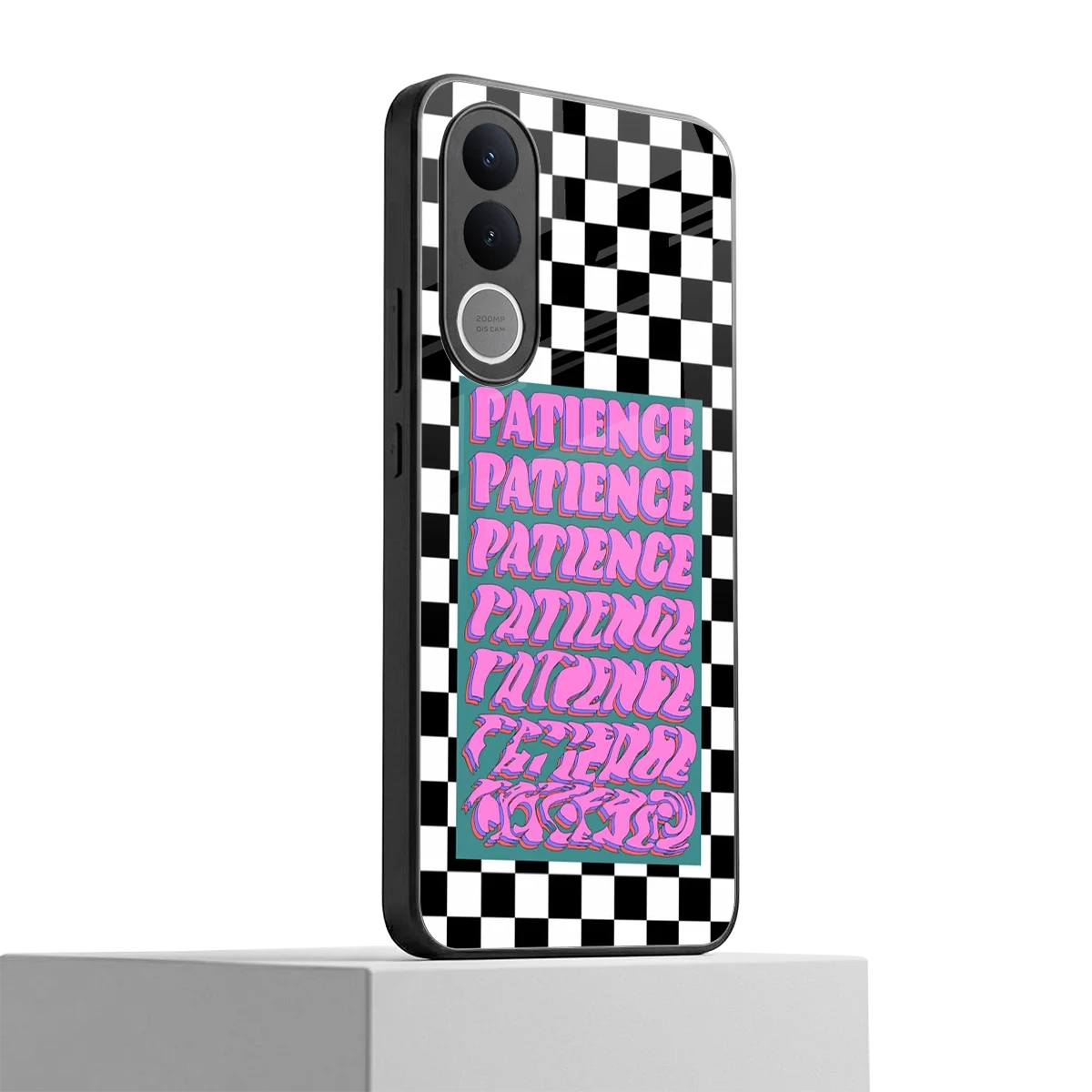 Patience Checkered vivo v70 fe mobile cover | shockproof glass phone case