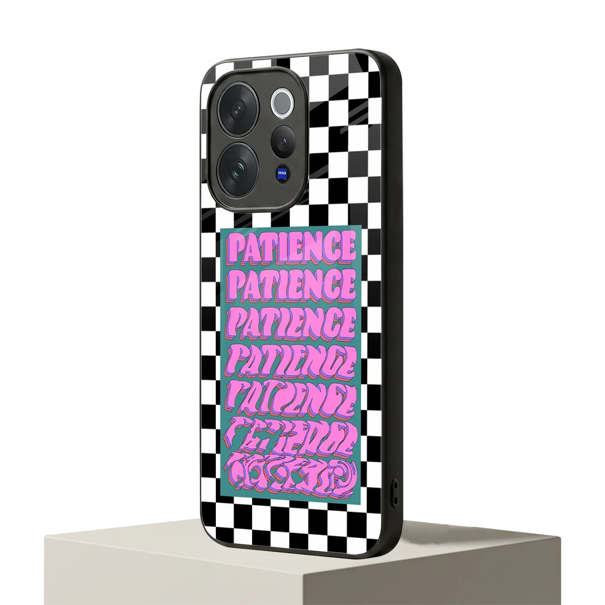 Patience Checkered vivo v70 mobile cover | shockproof glass phone case