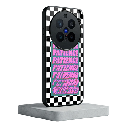 Patience Checkered vivo x200 pro mobile cover | shockproof glass phone case