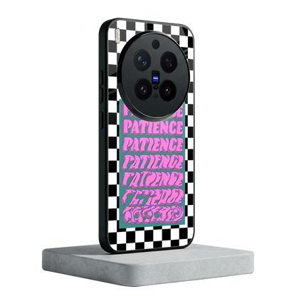 Patience Checkered vivo x300 pro mobile cover | shockproof glass phone case