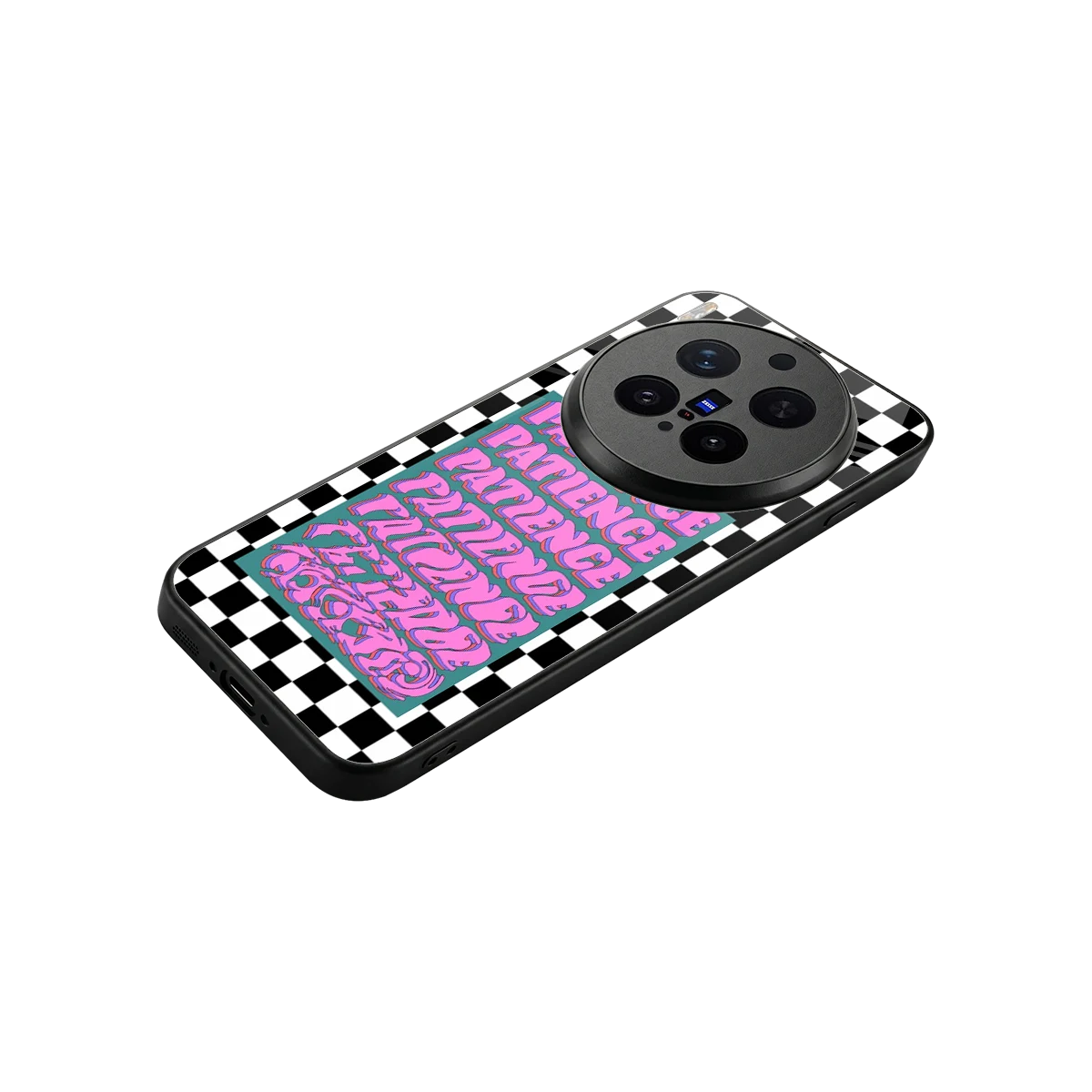 Patience Checkered stylish phone case for vivo x300 pro | glossy glass and slim fit