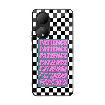 Patience Checkered back phone cover | glass case for Vivo-y100