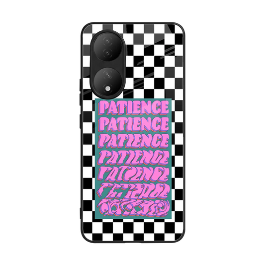 Patience Checkered back phone cover | glass case for Vivo-y100