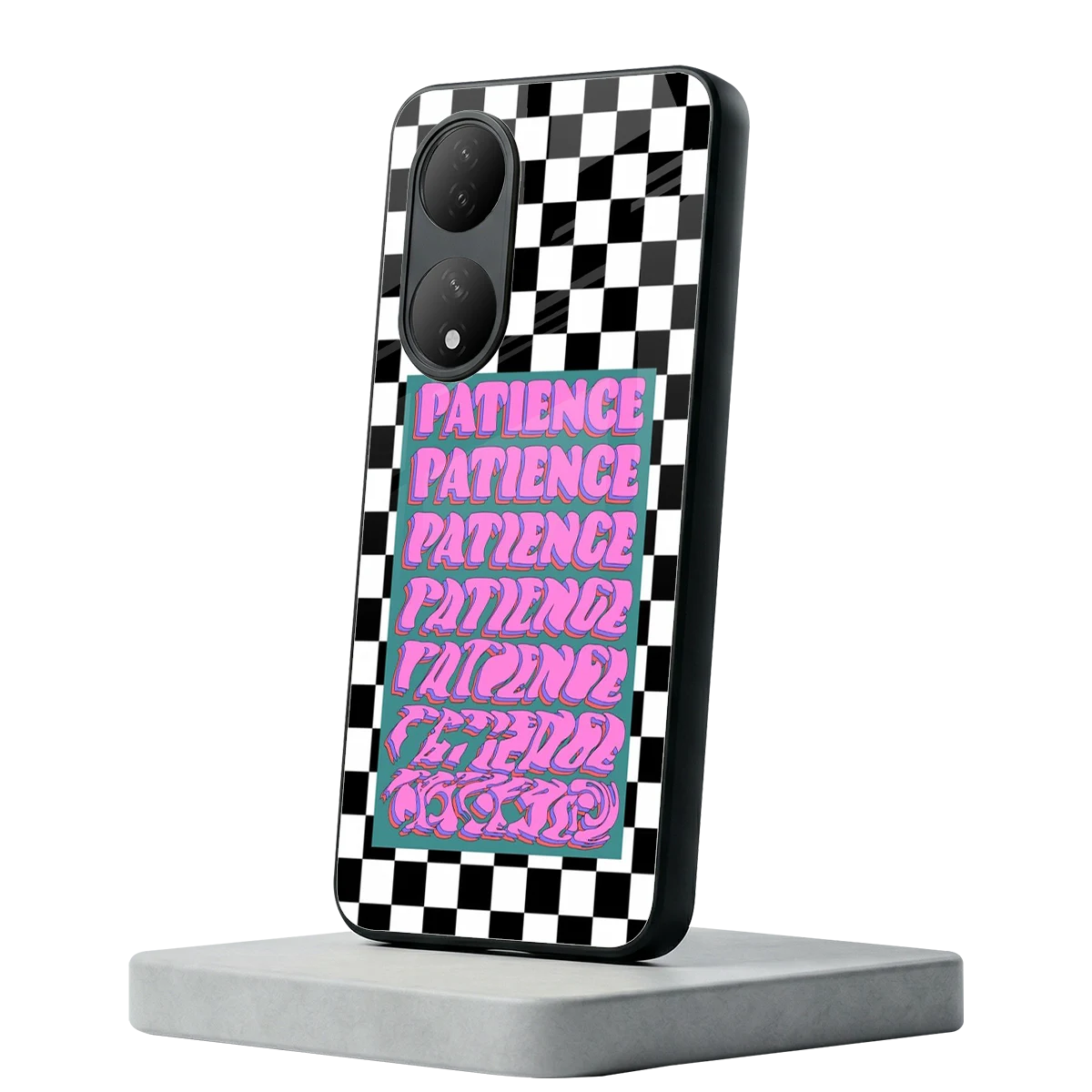 Patience Checkered Vivo-y100 mobile cover | shockproof glass phone case