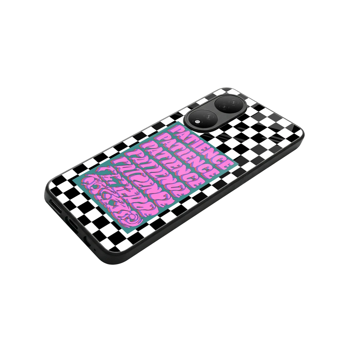 Patience Checkered stylish phone case for Vivo-y100 | glossy glass and slim fit