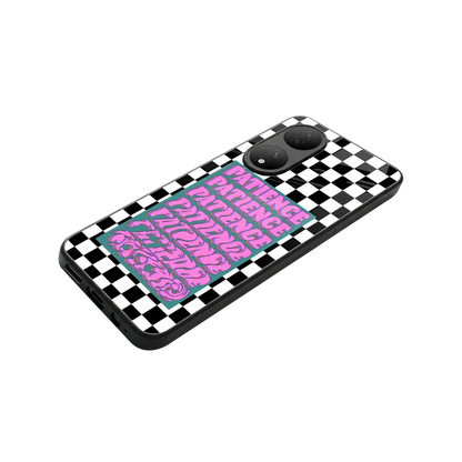Patience Checkered stylish phone case for Vivo-y100 | glossy glass and slim fit