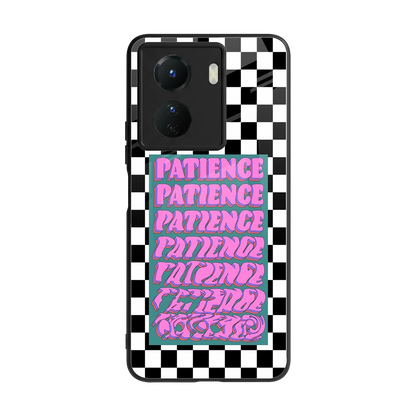 Patience Checkered back phone cover | glass case for vivo y16