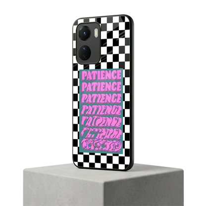 Patience Checkered vivo y16 mobile cover | shockproof glass phone case