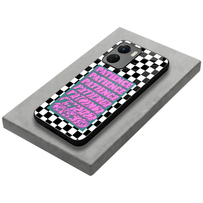 Patience Checkered stylish phone case for vivo y16 | glossy glass and slim fit