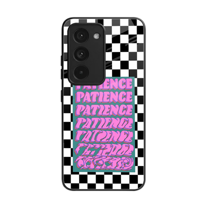 Patience Checkered back phone cover | glass case for redmi 15 5g