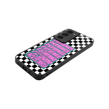 Patience Checkered stylish phone case for redmi 15 5g | glossy glass and slim fit