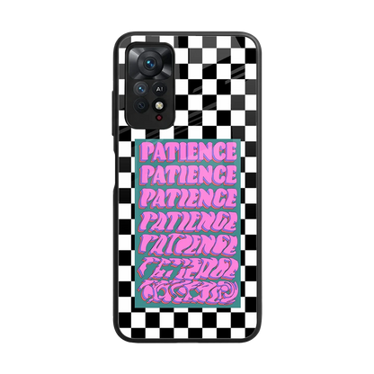 Patience Checkered back phone cover | glass case for redmi note 11 pro