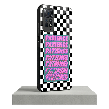 Patience Checkered redmi note 11 pro mobile cover | shockproof glass phone case