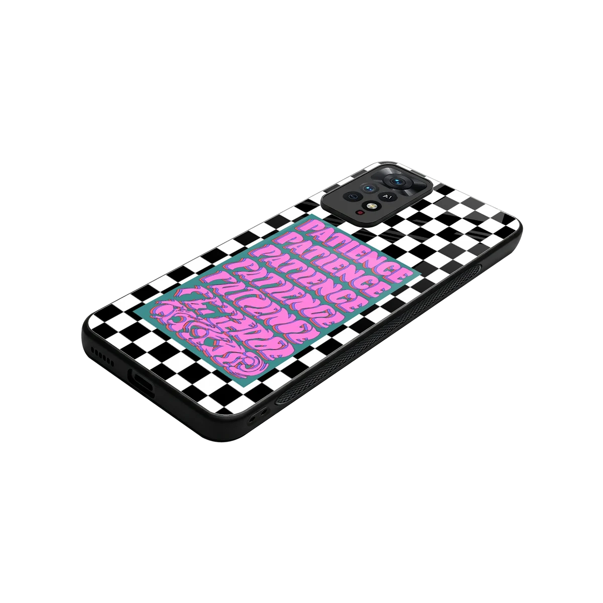 Patience Checkered stylish phone case for redmi note 11 pro | glossy glass and slim fit