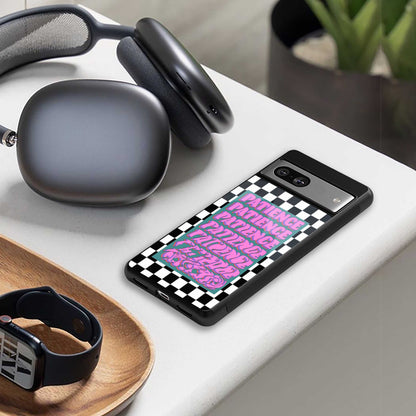 Patience Checkered Phone Case for Iphone 16 | Glass Case