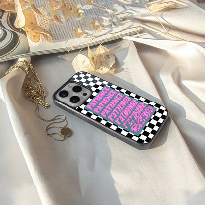 Patience Checkered Phone Case for Iphone 16 | Glass Case