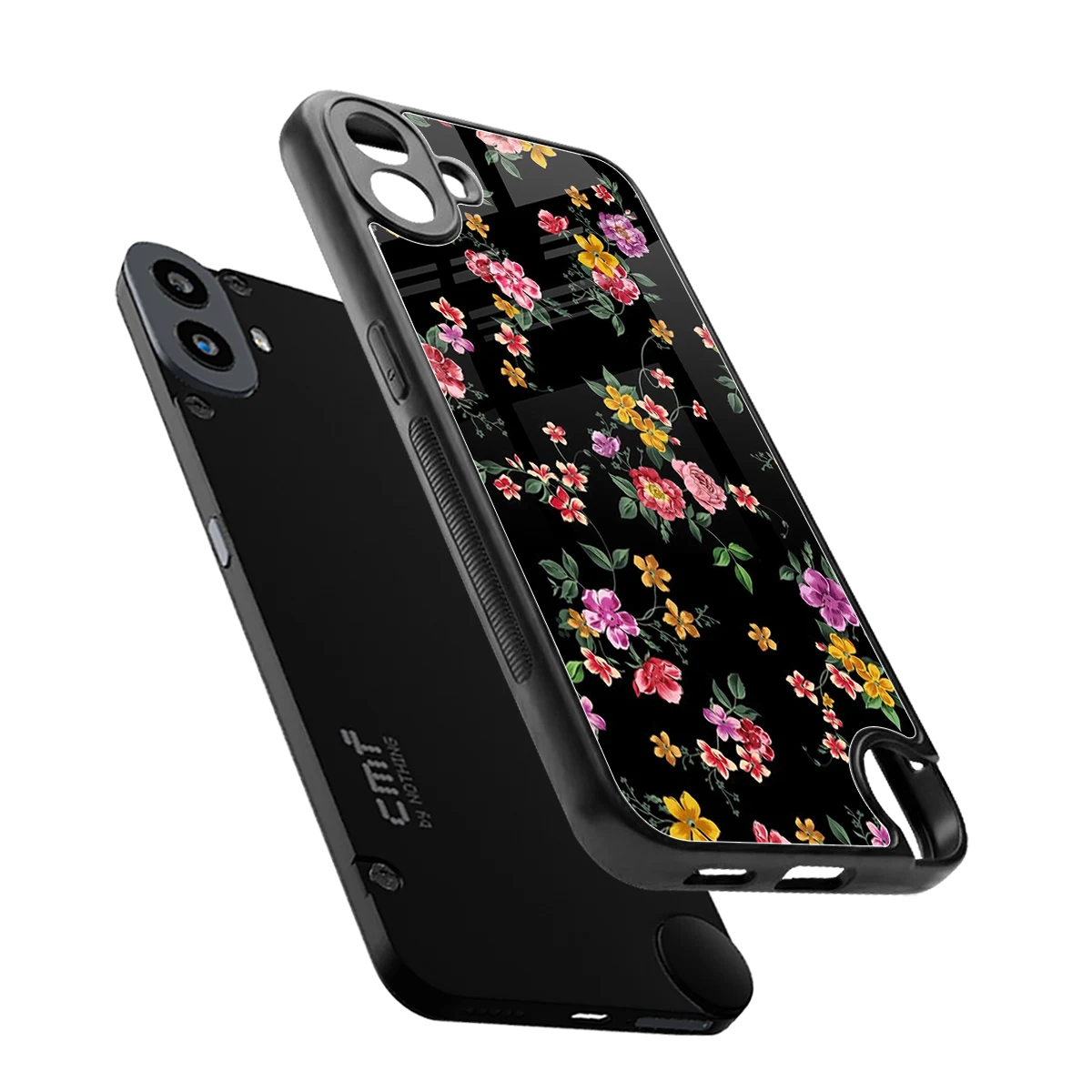 Petal Parade sleek cmf nothing phone 1 cover with tempered glass back and TPU edges